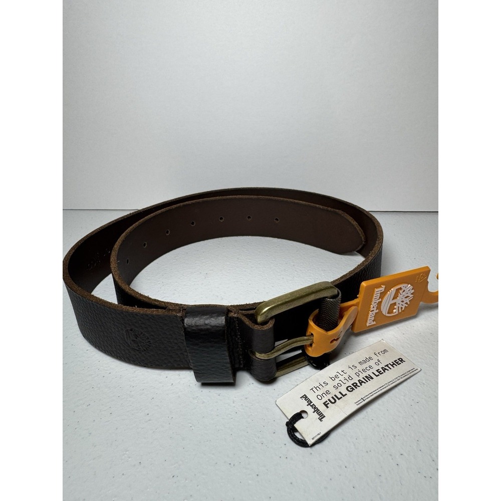 New Timberland Genuine Leather Belt Textured Brown Small 30/32 B75425 MSRP $55